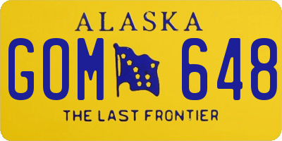 AK license plate GOM648