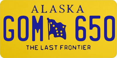 AK license plate GOM650