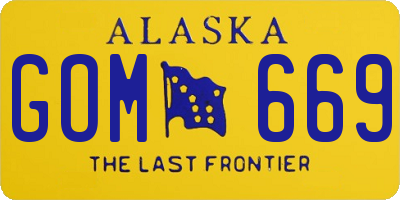 AK license plate GOM669