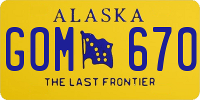 AK license plate GOM670