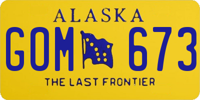 AK license plate GOM673