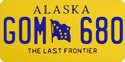 AK license plate GOM680