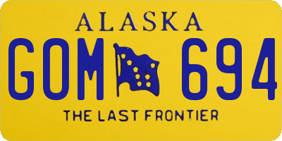 AK license plate GOM694