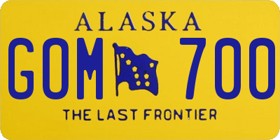 AK license plate GOM700