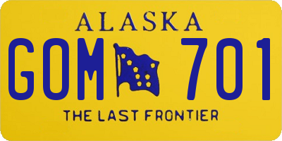 AK license plate GOM701