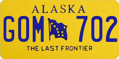 AK license plate GOM702