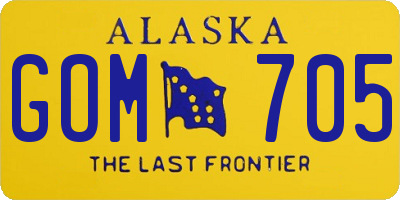 AK license plate GOM705