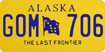 AK license plate GOM706