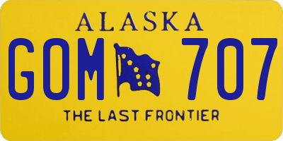 AK license plate GOM707