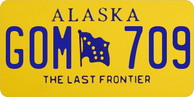 AK license plate GOM709