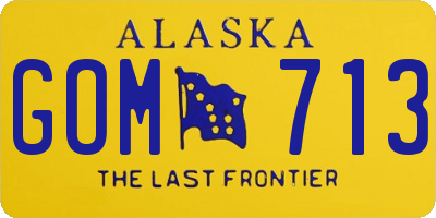 AK license plate GOM713