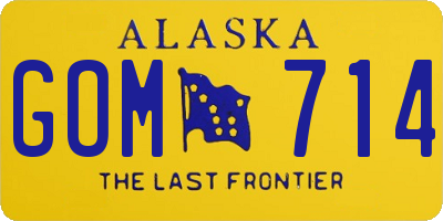 AK license plate GOM714
