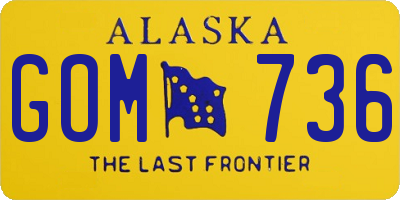AK license plate GOM736