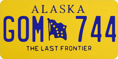 AK license plate GOM744