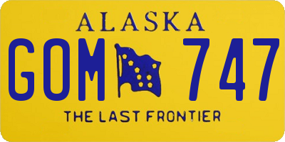 AK license plate GOM747