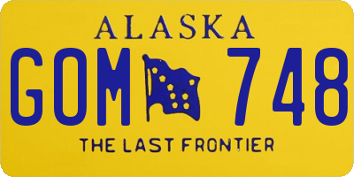 AK license plate GOM748