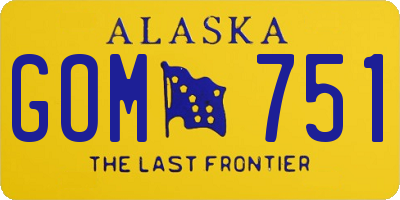 AK license plate GOM751