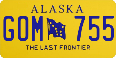 AK license plate GOM755