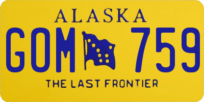 AK license plate GOM759