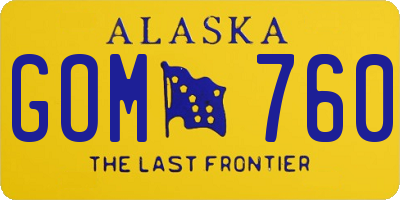 AK license plate GOM760