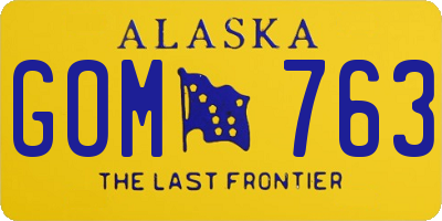 AK license plate GOM763