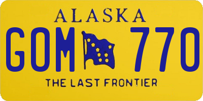 AK license plate GOM770
