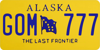 AK license plate GOM777