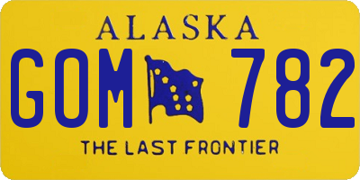 AK license plate GOM782