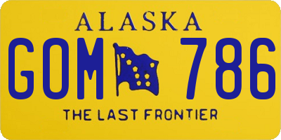 AK license plate GOM786