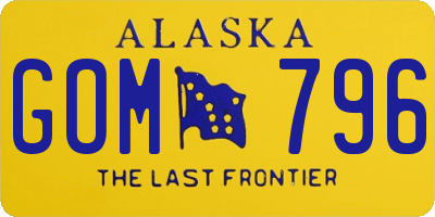 AK license plate GOM796