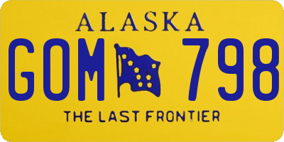 AK license plate GOM798