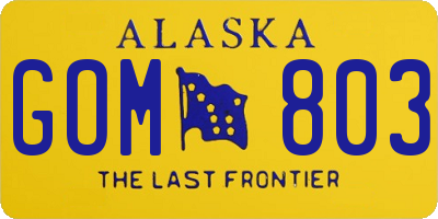 AK license plate GOM803