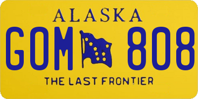 AK license plate GOM808