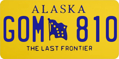 AK license plate GOM810