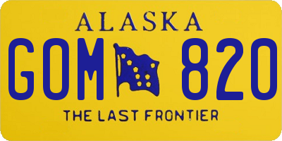 AK license plate GOM820