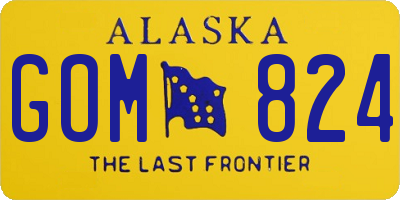 AK license plate GOM824