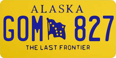 AK license plate GOM827