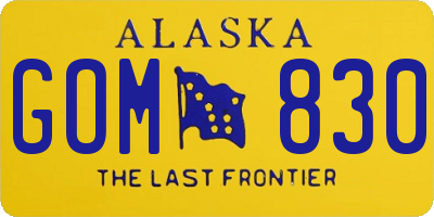 AK license plate GOM830