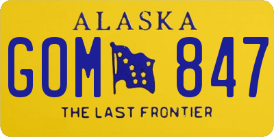 AK license plate GOM847