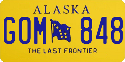 AK license plate GOM848