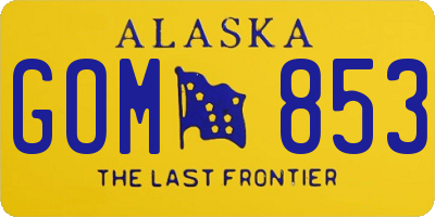 AK license plate GOM853