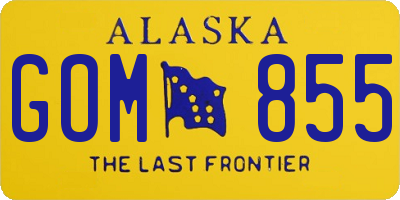 AK license plate GOM855