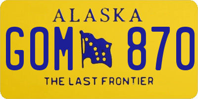 AK license plate GOM870