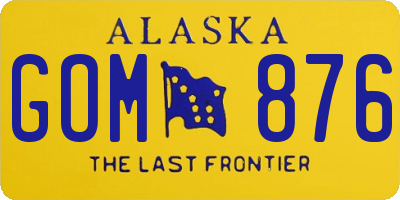 AK license plate GOM876