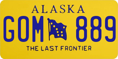 AK license plate GOM889