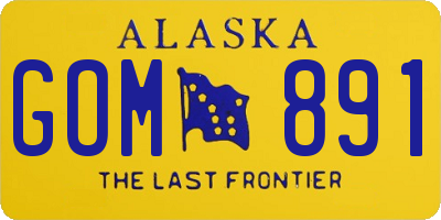 AK license plate GOM891