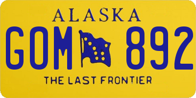 AK license plate GOM892