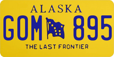 AK license plate GOM895