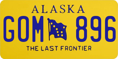 AK license plate GOM896