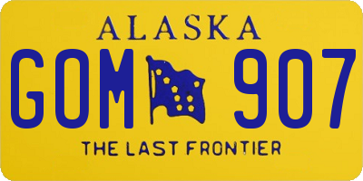 AK license plate GOM907